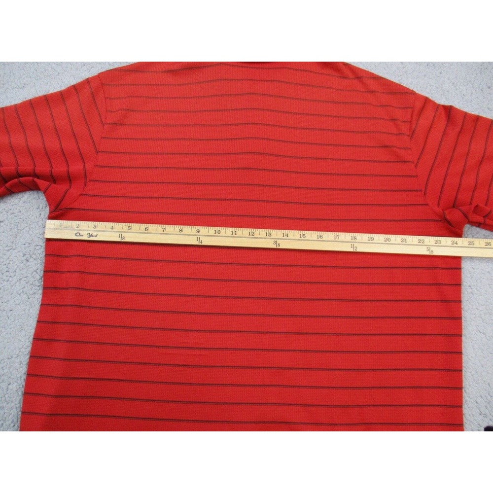 Nike Polo Shirt Mens XL Red Striped Short‎ Sleeve Performance Activewear Golf - Picture 9 of 12